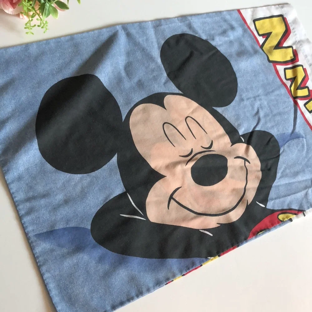Mickey Mouse Pillowcase Vintage Mickey Bedding Mickey VTG sleeping pillowcase